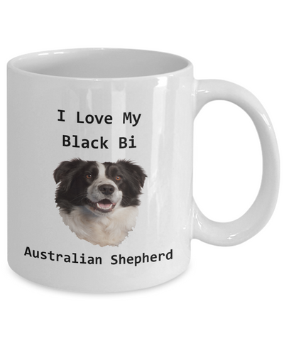 I Love My Black Bi Australian Shepherd Ceramic Mug