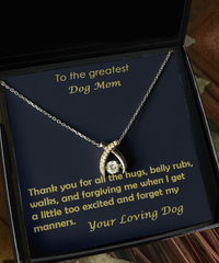 Greatest Dog Mom Wishbone Sterling Silver Necklace